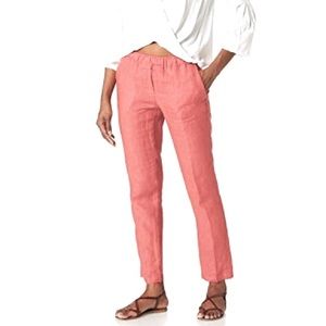 Loft Coral Linen Ankle Pants
